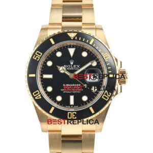 Rolex Submariner 41mm 18K Yellow Gold Wrap 904L Steel Black Dial Ceramic Bezel 126618LN
