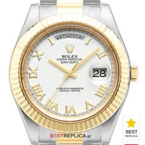Rolex Day-Date II 18k 2-tone White Dial Roman Markers