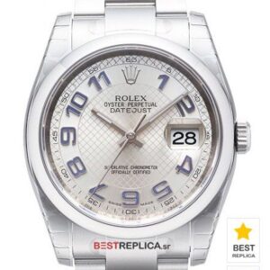 Rolex DateJust SS Silver Dial Light-Blue Arabic Markers