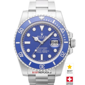 Rolex Submariner SS Blue Ceramic Bezel Diamond Markers